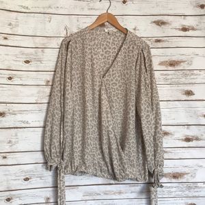 Krazy Kat | boutique snow leopard tie blouse top